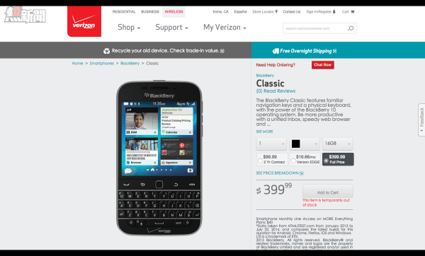 BlackBerry Classic   Verizon Wireless