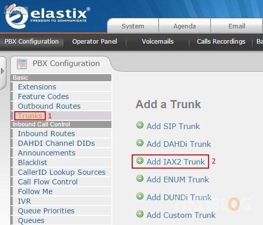 Elastix 2.5 IAX Trunking