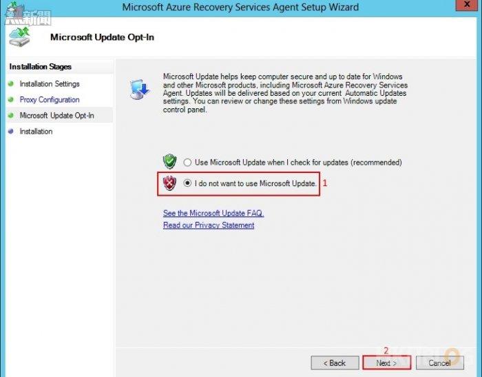 Microsoft Azure Recovery Service - Installation