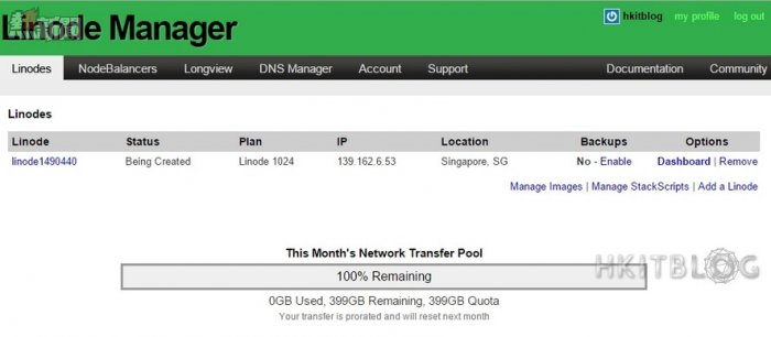 Linode Trial Account Setup