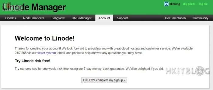 Linode Trial Account Setup