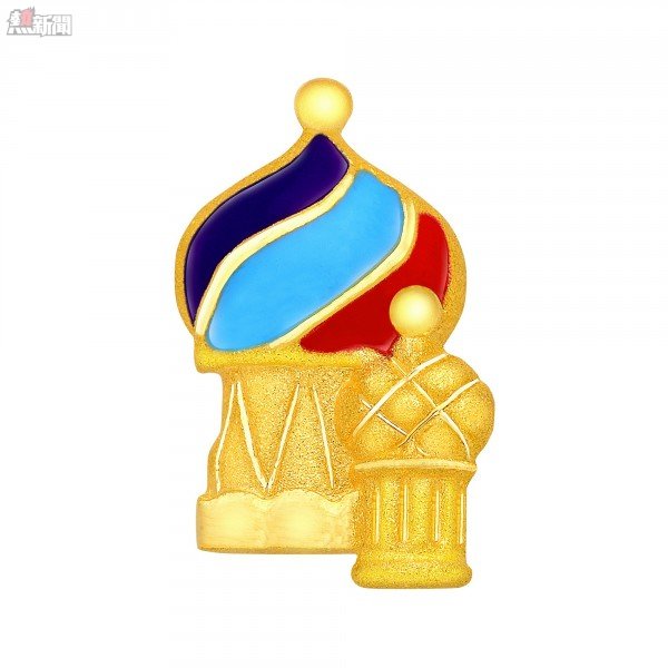 俄羅斯皇宮單顆純金釉彩耳環